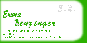 emma menzinger business card